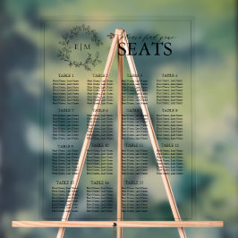 Elegant Black Leafy Vapensköld Monogram Bröllop Si