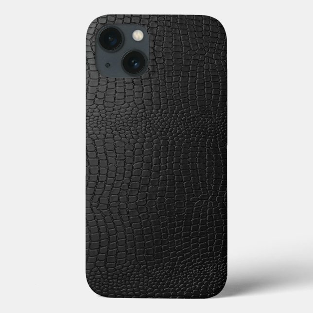 Elegant Black Leather Snakeskin Mönster (Baksida)