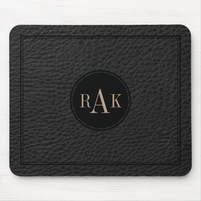 Elegant Black Leather Struktur Black Ram Musmatta (Framsidan)