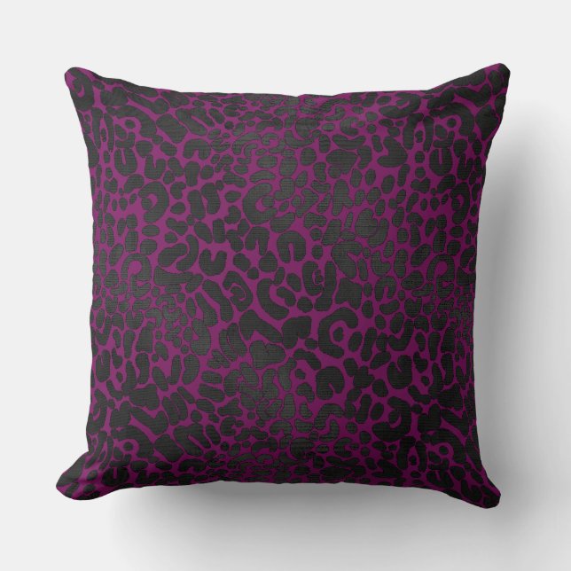 Elegant Black Leopard Animal Print on Rosa Kudde (Framsida)
