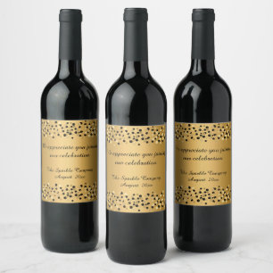 ELEGANT BLACK LEOPARD ANPASSADE VIN ETIKETT