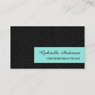 Elegant Black Leopard Auktoriserad Beautician Visitkort