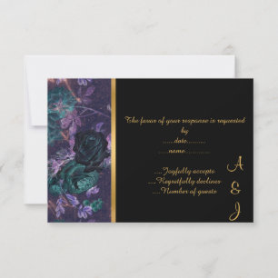 ELEGANT BLACK LILA GULD RO GARDEN ANPASSNINGSBAR O OSA KORT