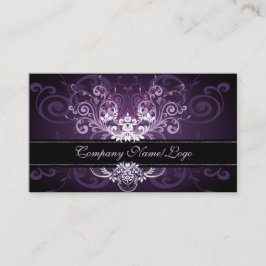 Elegant Black Lila & White Tones Vintage Ram 2 Visitkort