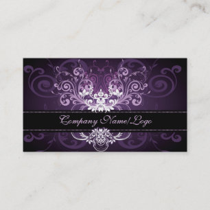 Elegant Black Lila & White Tones Vintage Ram 2 Visitkort