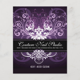 Elegant Black Lila & White Tones Vintage Ram Flygblad