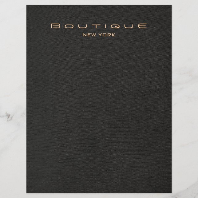 Elegant Black Linen Loer Reklamblad (Framsidan)