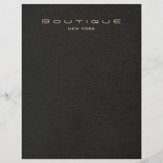 Elegant Black Linen Loer Reklamblad (Framsidan)