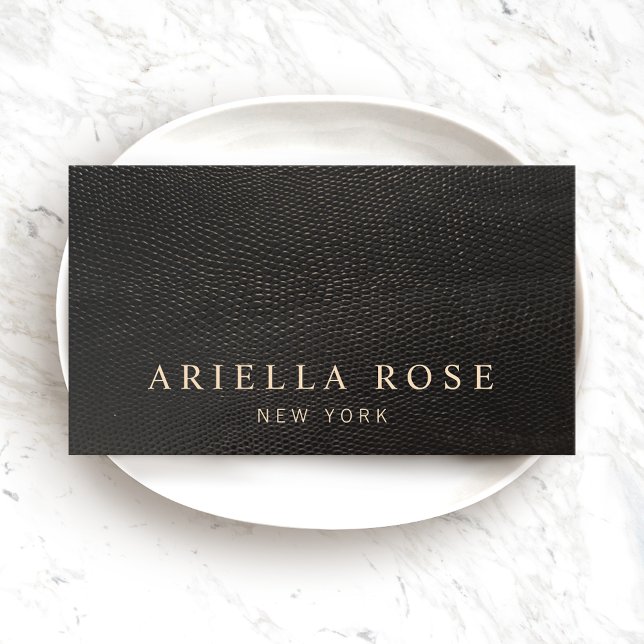 Elegant Black Lizard Skin Lux Professionell Visitkort (Skapare uppladdad)