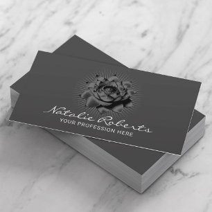 Elegant Black Lotus Flower Beauty Salon & SPA Visitkort