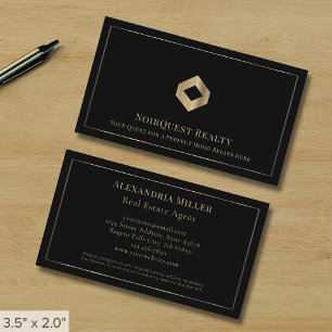 Elegant Black Luxury Logotyp Visitkort