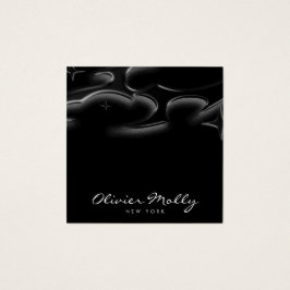 Elegant Black Marble Business card Fyrkantigt Visitkort