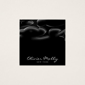 Elegant Black Marble Business card Fyrkantigt Visitkort