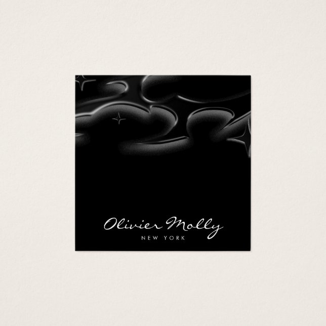 Elegant Black Marble Business card Fyrkantigt Visitkort (Framsida)