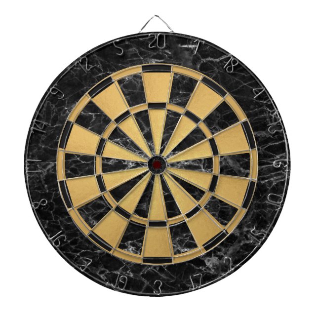 Elegant Black Marble Faux Gold Foil Classic Darttavla (Framsidan)