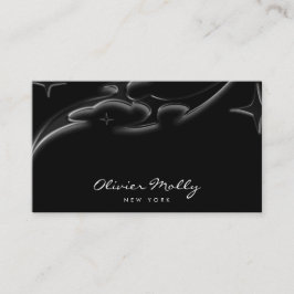 Elegant Black Marble Luxury Business Card  Visitkort