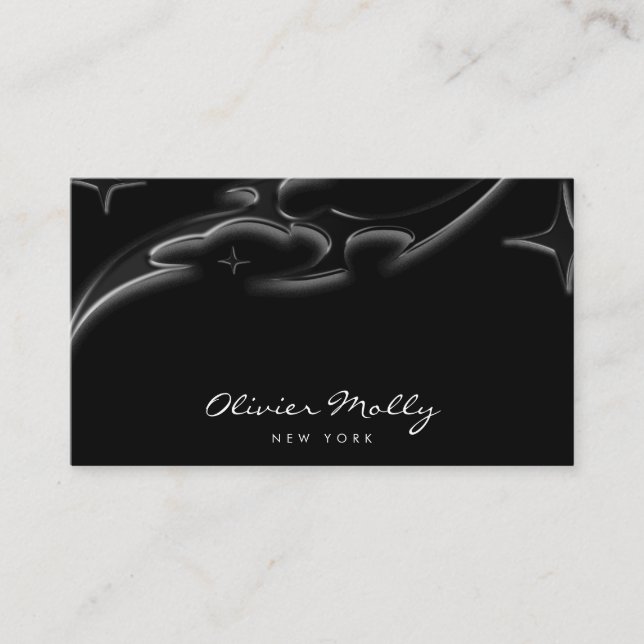 Elegant Black Marble Luxury Business Card  Visitkort (Framsida)