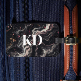 Elegant Black Marble Modern & Snyggt Travel Bagagebricka