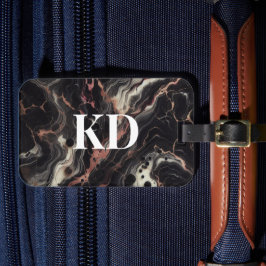 Elegant Black Marble Modern & Snyggt Travel Bagagebricka