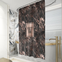 Elegant Black Marble Ro Guld Monogram
