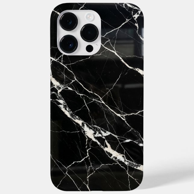 Elegant Black Marble Texture iPhone Case (Baksida)