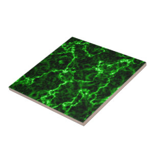 Elegant Black Marble with Phosphorus Grönt Veins Kakelplatta