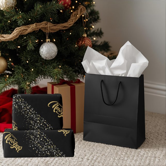 Elegant Black Matte Wrapping Paper Presentpapper (Skapare uppladdad)