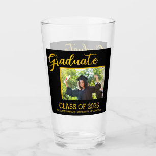 Elegant Black med Guld Glitter Student foto Glaskopp