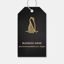 Elegant Black Metallic Real Gods Gift Märkres Presentetikett