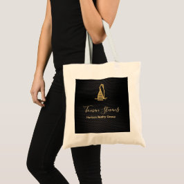Elegant Black Metallic Real Gods Tote Bag Tygkasse