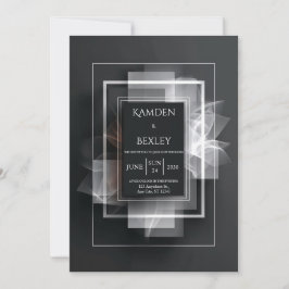 Elegant Black Minimalist Geometric Bröllop Inbjudningar