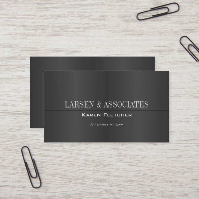Elegant Black Modern Business Card-mall Visitkort (Fram/Back In Situ)