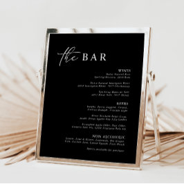 Elegant Black Modern Minimalist Pub Menu