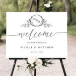 Elegant Black Monogram Bröllop Välkomstskylt Poster<br><div class="desc">Välkomna gästerna till bröllop med elegantens monogrammade tecken! Utformning i svartvitt, med exekutiva handdragna monogram och moderna, handskrivna kalligrafidetaljer. Möjlighet att ändra text till andra händelser. 10 x 8 tum är helt enkelt vår standardlösning och du har möjlighet att välja bland ett underbart antal storleka alternativ. "VIKTIG ANMÄRKNING: Detta tecken...</div>
