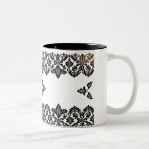 Elegant Black Mönster Ceramic Mugg - Snyggt osv.