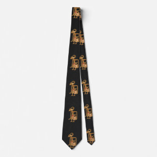 Elegant Black Neck Tie with Arjuna Image Slips
