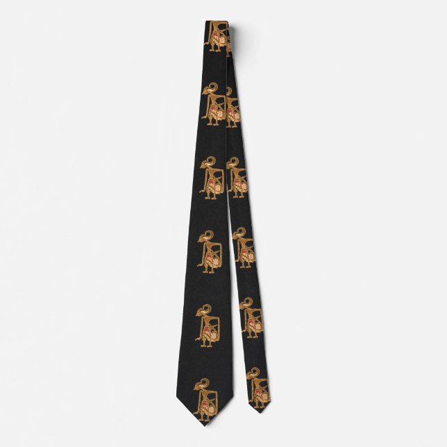 Elegant Black Neck Tie with Arjuna Image Slips (Framsida)