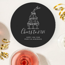 Elegant Black New Years Eve Party Paper Plate Underlägg Papper Rund