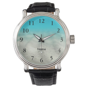 Elegant Black Numbers under vatten Photo Personize Armbandsur
