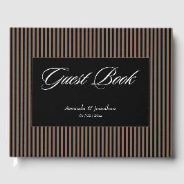 Elegant Black och Brown Rand Bröllop Gästböcker