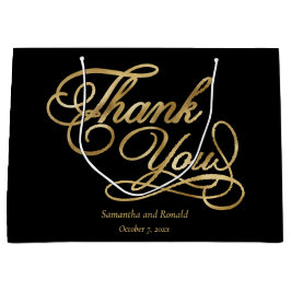 Elegant Black och Faux Guld Calligraphy Tack