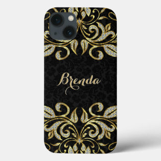 Elegant Black och Faux Guld & Glitter
