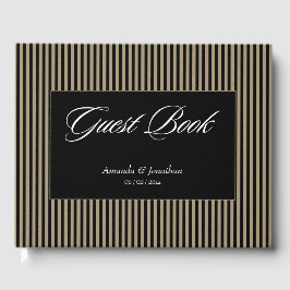 Elegant Black och Grönt Rand Bröllop Gästböcker