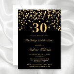 Elegant Black och Guld 30års födelsedag Inbjudningar<br><div class="desc">Inbjudan till elegant Black och Guld 30års födelsedag</div>