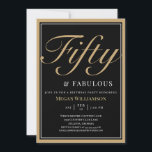 Elegant Black och Guld 50 och Fabulous Birthday Inbjudningar<br><div class="desc">Elegant Black och Guld 50 och Fabulous Birthday-inbjudan Dina gäster vet att detta kommer att bli ett speciellt party genom att bara tittar på inbjudan!</div>