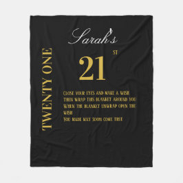 Elegant Black och Guld 60:e födelsedag Önskemål Fleecefilt