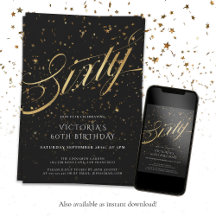 Elegant Black och Guld 60:e födelsedagen