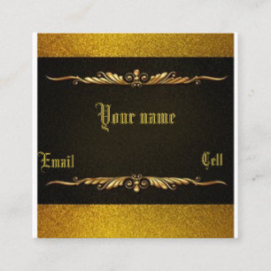 Elegant Black och Guld Affärskort Fyrkantigt Visitkort