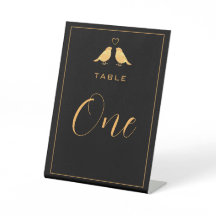 Elegant Black och Guld Bordsnummer