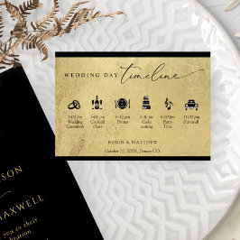 Elegant Black och Guld Bröllop Tilläggskort